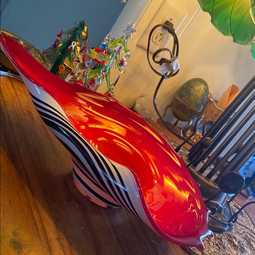 Huge Art Glass Józefina Glassworks zebra pop-art Krosno Poland
